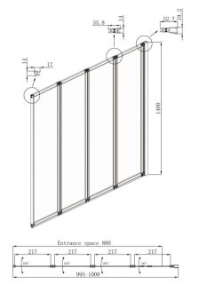 Шторка на ванну Ambassador Bath Screens 16041111R 100см правая хром/прозрачное